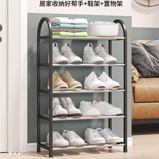 5 Layer Nordic Style Shoe Shelf Rack Black Tool Free Assembly