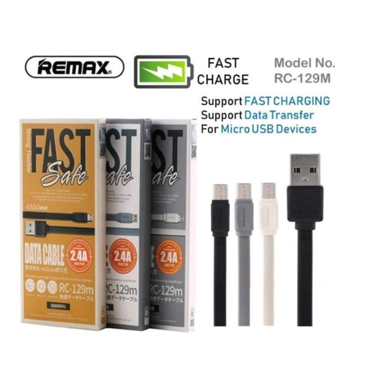 Remax Rc-129m 1Meter Micro USB Charging Data Cable 2.4A Mobile / IPCAM