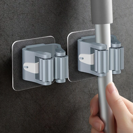 YATELI Multi-Purpose Screwless Wall-Mounted Mop Broom Holder Clip 5kg 2pcs, 4pcs Bundle