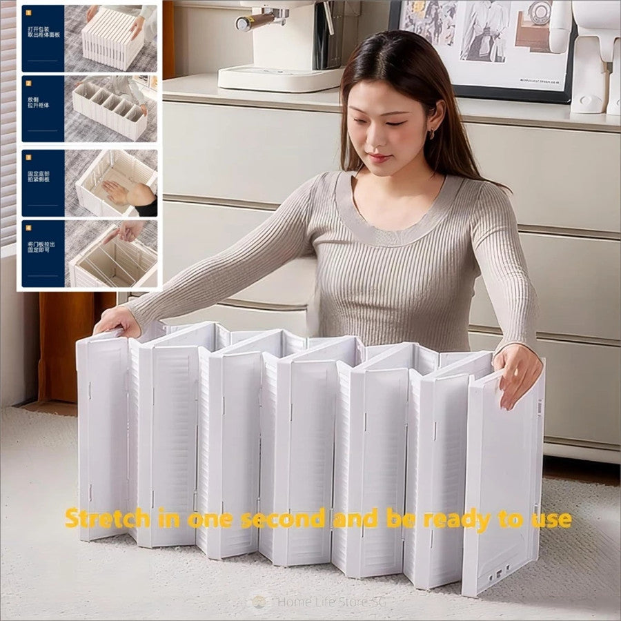 6-Tier Foldable Transparent Shoe Storage Box Organizer