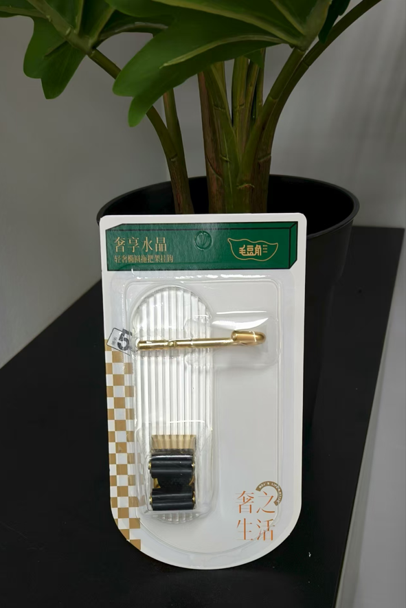 Durable Screwless Wall-Mounted Acrylic Mop Clip Holder With Hook 5kg