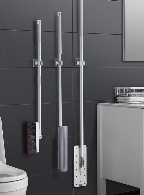 YATELI Multi-Purpose Screwless Wall-Mounted Mop Broom Holder Clip 5kg 2pcs, 4pcs Bundle