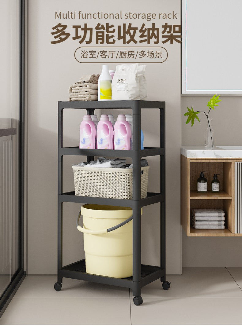 4 Layer Tool Free Assembly Multifunction Shelves With Roller Tool-free assembly