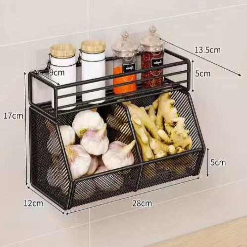 Bolded Wall-Mounted Screwless Storage Basket 0213