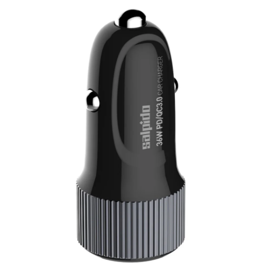 Salpido 38W Car Charger QC3.0 +PD3.0 Dual USB Fast Charger With USB TO USBC 1M Cable 1 Year Warranty
