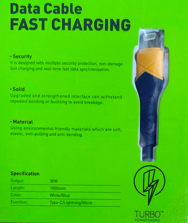 Salpido USB Lightning 25W 1M Fast Charging & Sync Cable 1 Year Warranty