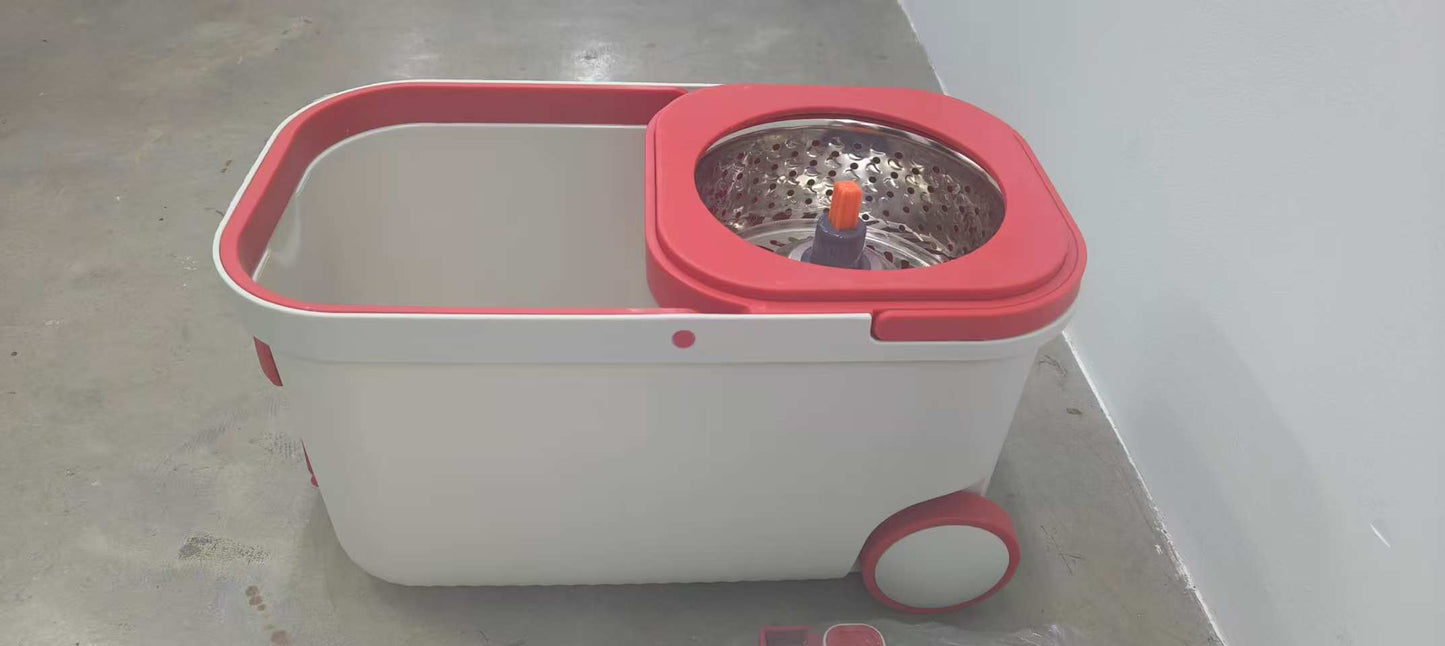 Detachable Rotating Floating Mop & ABS Bucket Set with 360° Swivel Head Thick Material With Pull Handle