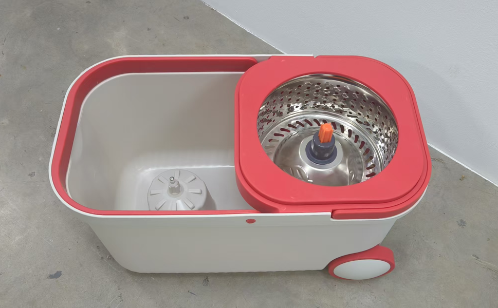 Detachable Rotating Floating Mop & ABS Bucket Set with 360° Swivel Head Thick Material With Pull Handle