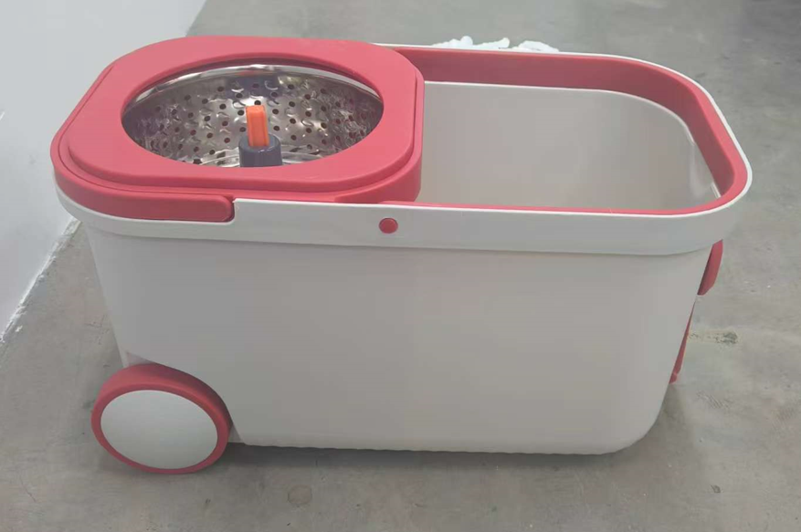 Detachable Rotating Floating Mop & ABS Bucket Set with 360° Swivel Head Thick Material With Pull Handle
