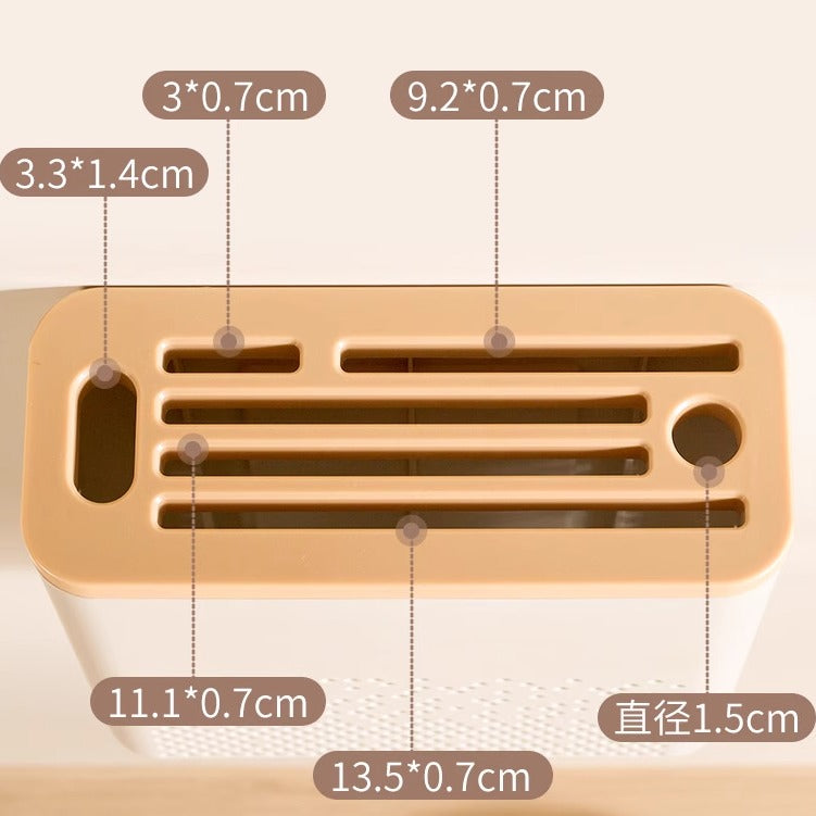 Screwless Knife Holder with Drainage & Power Patch Mount
