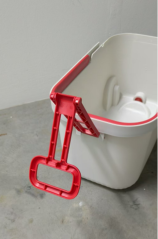 Detachable Rotating Floating Mop & ABS Bucket Set with 360° Swivel Head Thick Material With Pull Handle