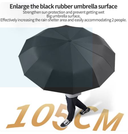 10 Double Bone High Quality Anti-UV Foldable Automatic Rainy Or Sunny Umbrella Buckle Handle With Cover