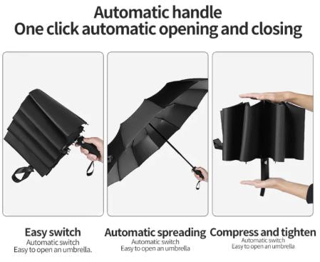 8 Thick Bone High Quality Anti-UV Portable Foldable Automatic Rainy Or Sunny Umbrella Flat Handle With Cover