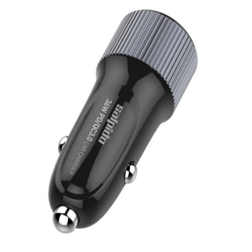 Salpido 38W Car Charger QC3.0 +PD3.0 Dual USB Fast Charger With USB TO USBC 1M Cable 1 Year Warranty