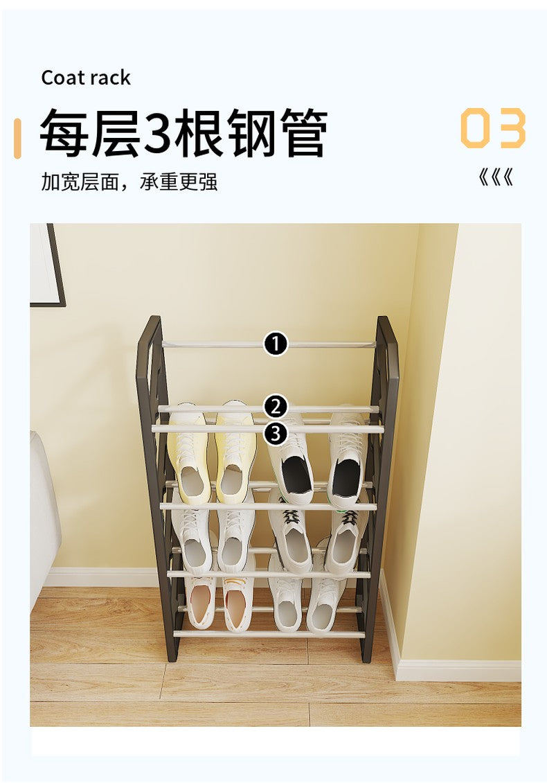 4 Layer Slanted Shoe Shelf Rack Black Tool Free Assembly