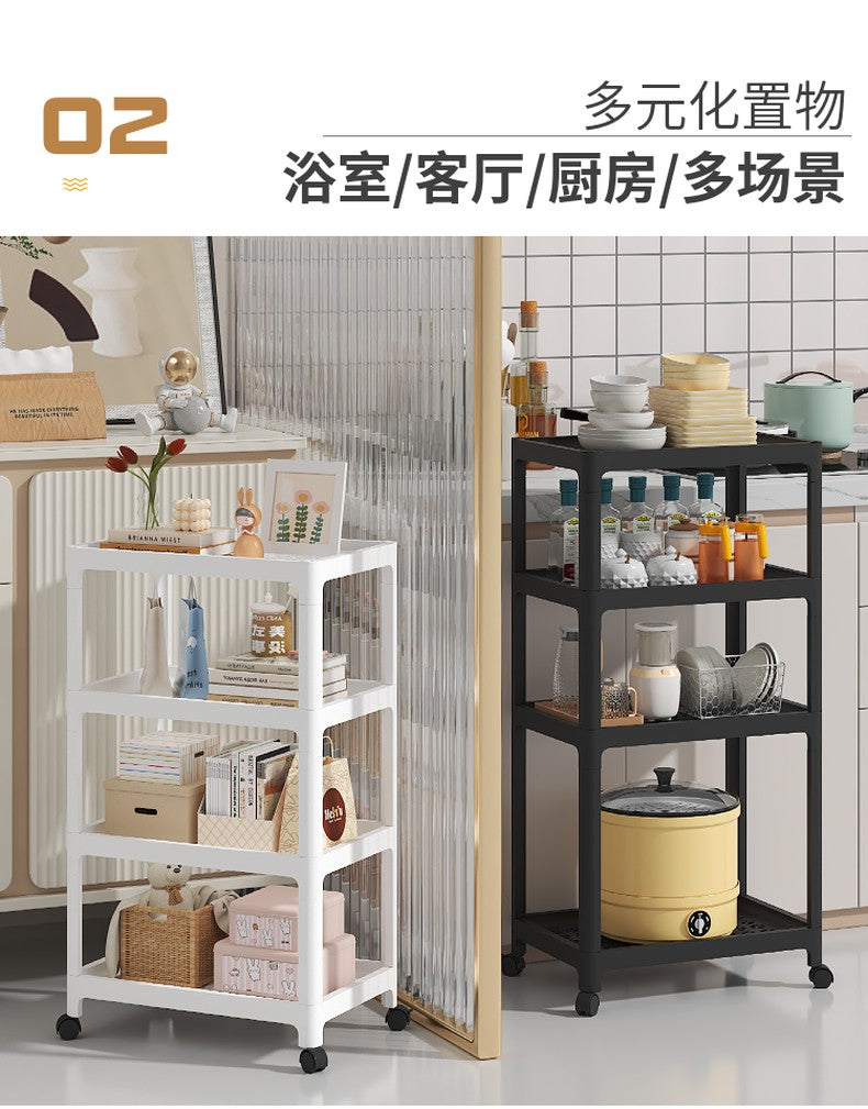 4 Layer Tool Free Assembly Multifunction Shelves With Roller Tool-free assembly