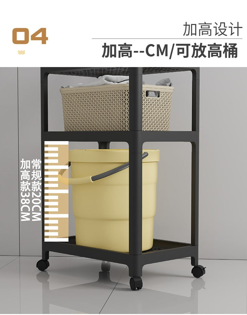 4 Layer Tool Free Assembly Multifunction Shelves With Roller Tool-free assembly