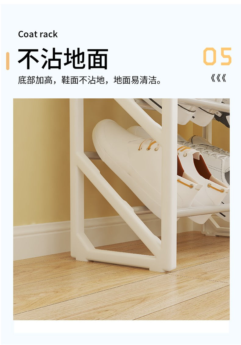 4 Layer Slanted Shoe Shelf Rack Black Tool Free Assembly