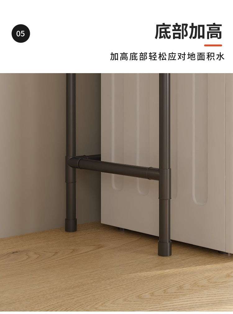Tool Free Assembly 2 Layer Big Over Washer /Over Toilet /Bathroom /Backyard Shelves and Organizer With Hook