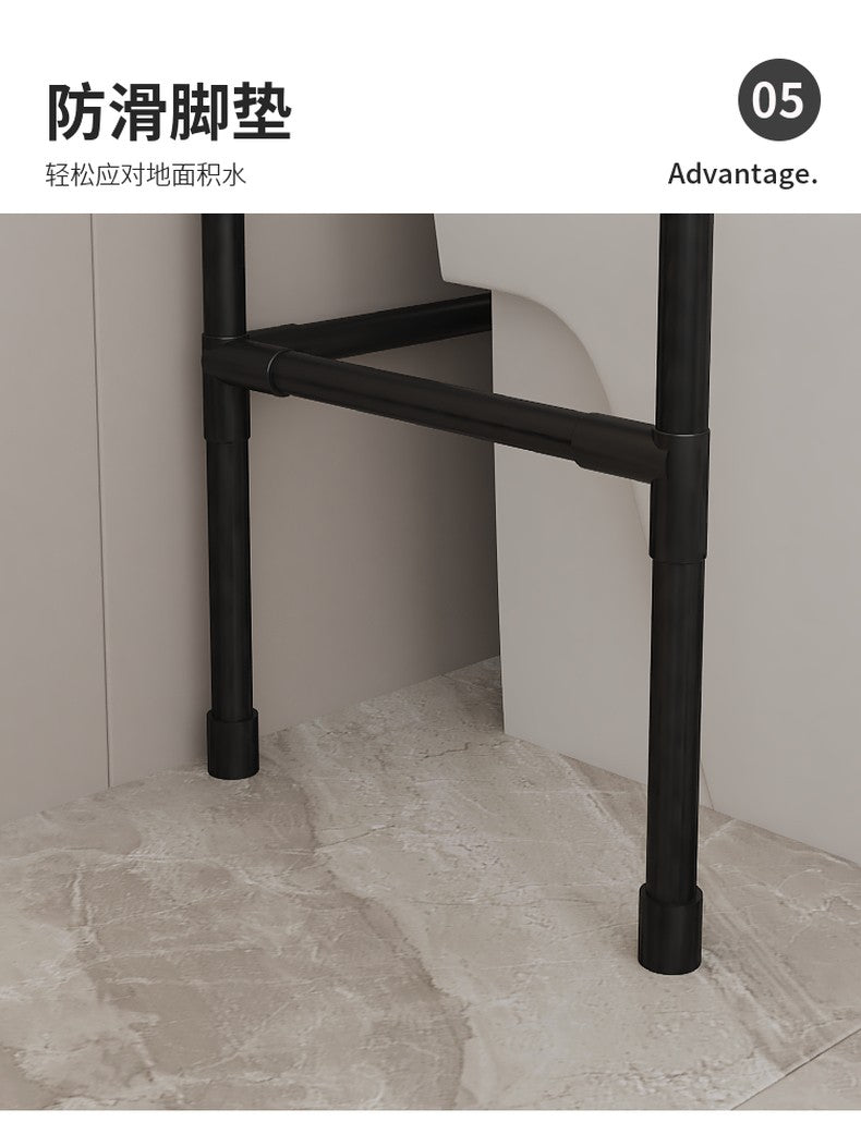 Tool Free Assembly 2 Layer Big Over Toilet Storage / Bathroom Shelves and Organizer With Hook