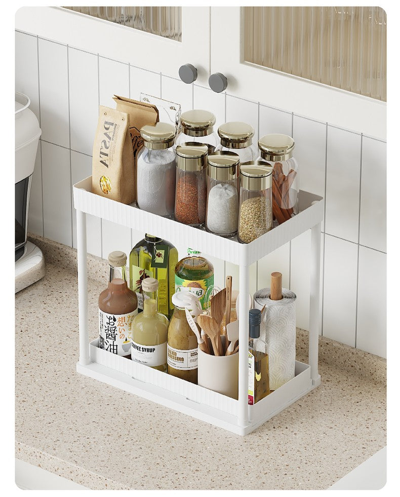 2 Layer Multifunction Kitchen, Basin, Sink Shelves / Basket Tool Free Assembly