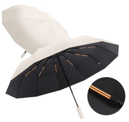 10 Double Bone High Quality Anti-UV Foldable Automatic Rainy Or Sunny Umbrella Buckle Handle With Cover