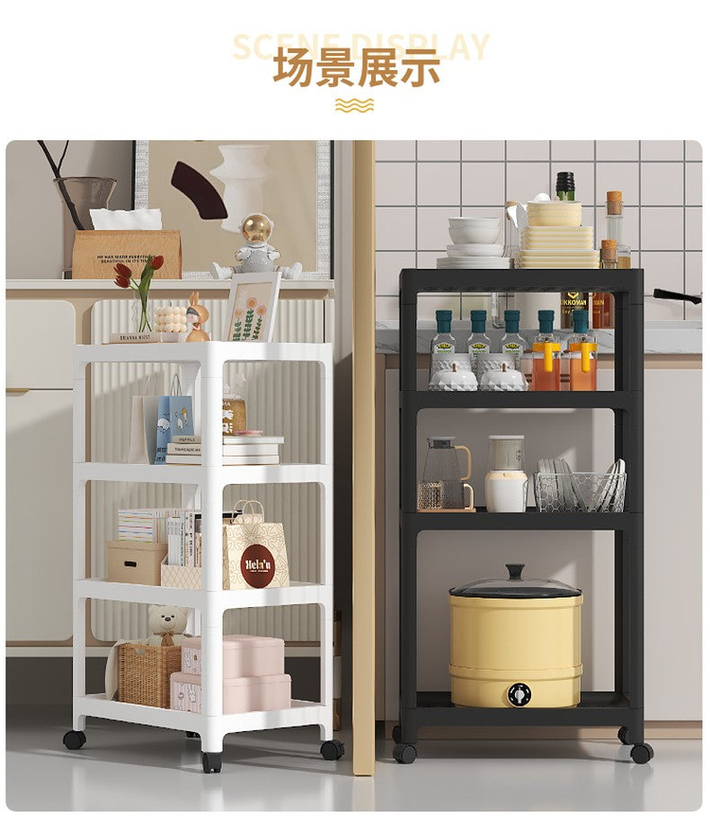 4 Layer Tool Free Assembly Multifunction Shelves With Roller Tool-free assembly