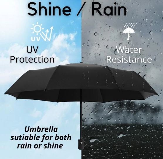 8 Thick Bone High Quality Anti-UV Portable Foldable Automatic Rainy Or Sunny Umbrella Flat Handle With Cover