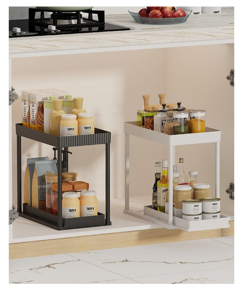2 Layer Multifunction Kitchen, Basin, Sink Shelves / Basket Tool Free Assembly