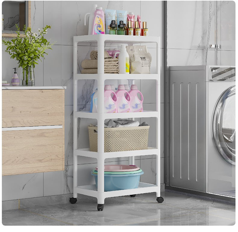 4 Layer Tool Free Assembly Multifunction Shelves With Roller Tool-free assembly