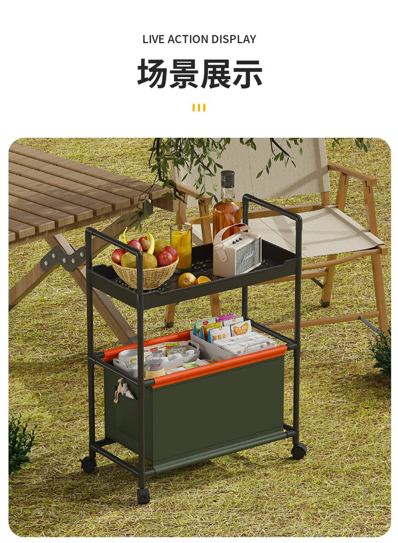 2 Layer (1 Layer Shelf + 1 Layer Basket) Dirty Clothes Hamper / Basket With Roller and Handle Tool Free Assembly