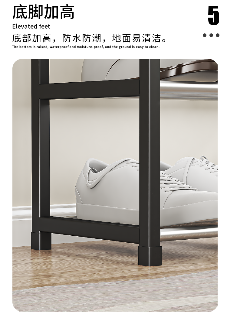 4 Layer Nordic Style Shoe Shelf Rack Black Tool Free Assembly