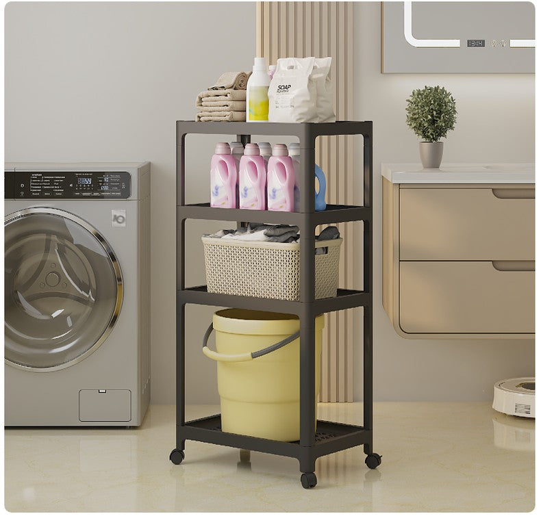 4 Layer Tool Free Assembly Multifunction Shelves With Roller Tool-free assembly