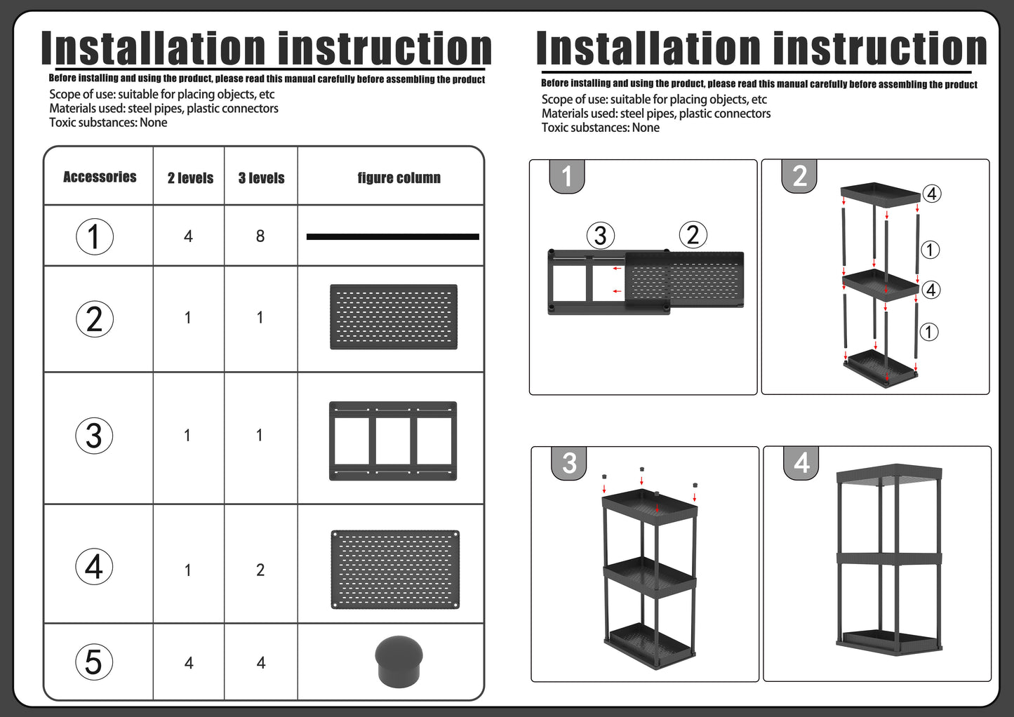 2 Layer Multifunction Kitchen, Basin, Sink Shelves / Basket Tool Free Assembly