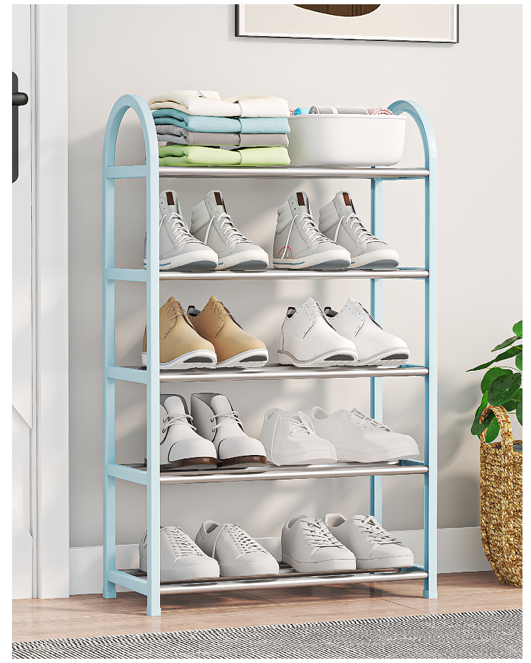 5 Layer Nordic Style Shoe Shelf Rack Black Tool Free Assembly