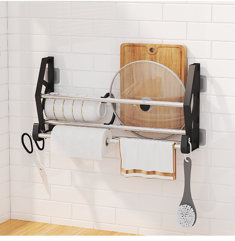 2 Layer Screwless Multi-function Behind Door /Toilet 42cm Shoe Shelf Rack With Hook Black
