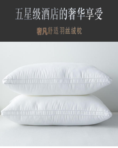 5 Star Hotel Quality 1500g Pure Feather Fiber 40x70 High Pillow