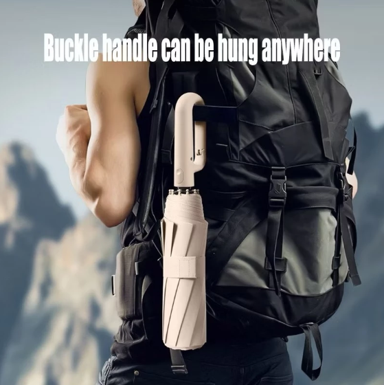 10 Double Bone High Quality Anti-UV Foldable Automatic Rainy Or Sunny Umbrella Buckle Handle With Cover