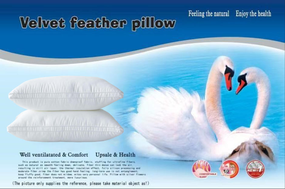 5 Star Hotel Quality 1500g Pure Feather Fiber 40x70 High Pillow
