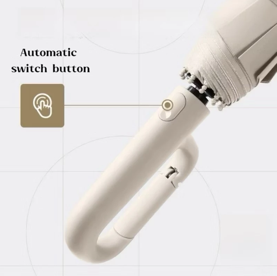 10 Double Bone High Quality Anti-UV Foldable Automatic Rainy Or Sunny Umbrella Buckle Handle With Cover