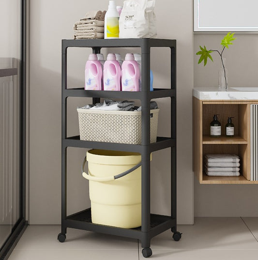 4 Layer Tool Free Assembly Multifunction Shelves With Roller Tool-free assembly