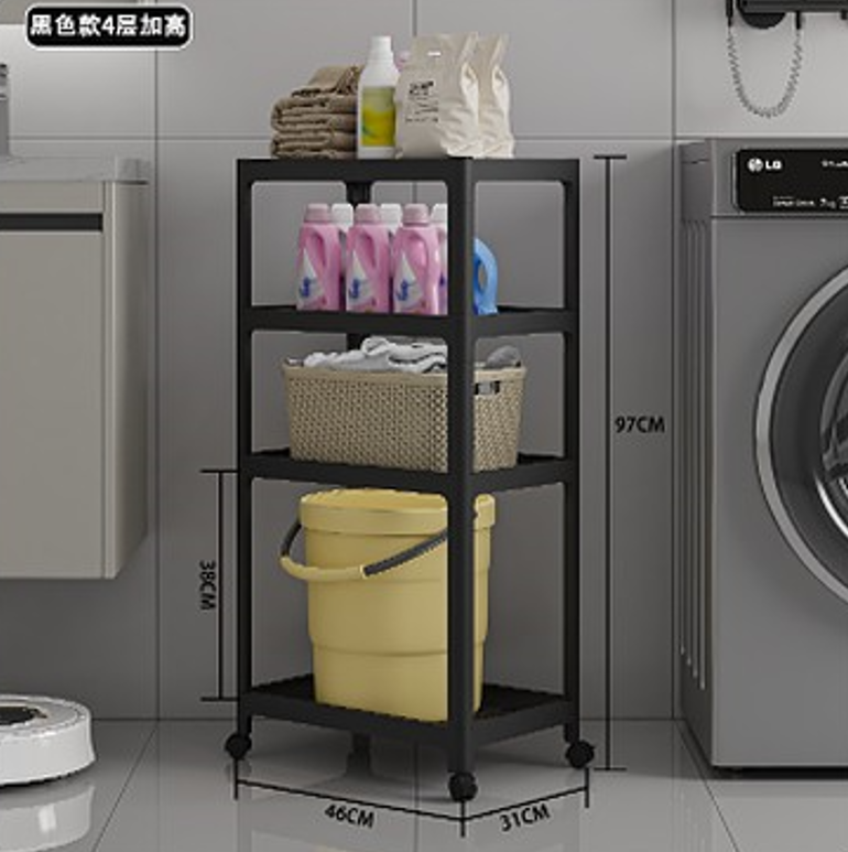 4 Layer Tool Free Assembly Multifunction Shelves With Roller Tool-free assembly