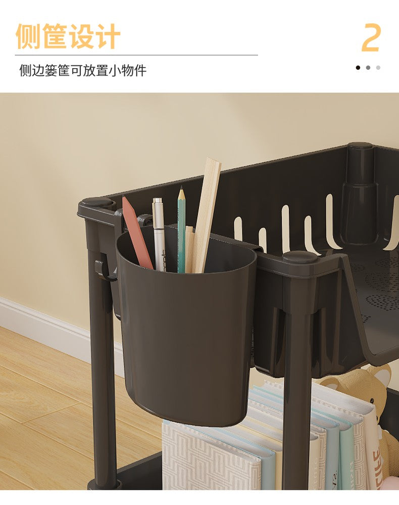 2 Layer Screwless Tool-Free Multifunction Table Shelves / Basket Without Roller Tool Free Assembly